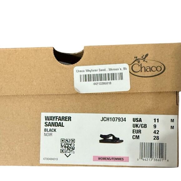Chaco Wayfarer Black Sandals Premium Comfortable Outdoor Footwear - Picture 12 of 12